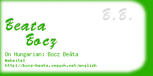 beata bocz business card